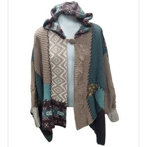 Anthropologie Multicolor Patchwork Sweater